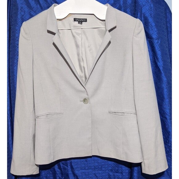 Tahari Jackets & Blazers - Tahari Womens Blazer Jacket Sports Coat ~ Size 12 ~ Silver Gray